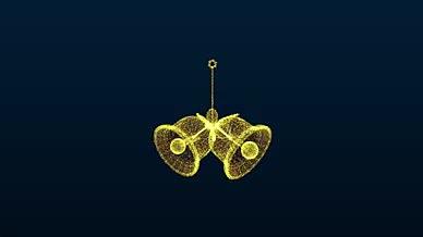 圣诞铃铛黄金粒子背景视频的预览图